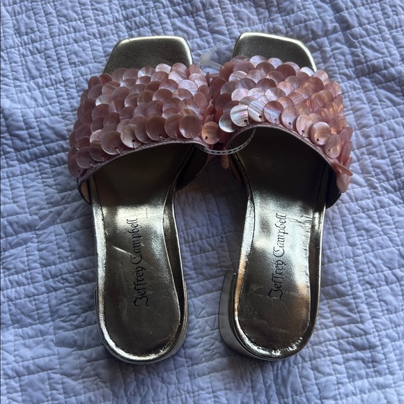 NEW JEFFREY CAMPBELL fiahly scale embellished kitten block slides size 37 - Picture 6 of 8